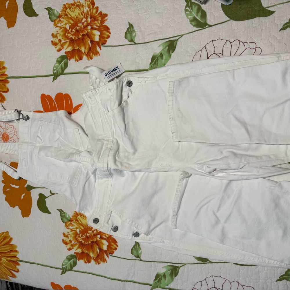 Old Navy Classic White Overalls